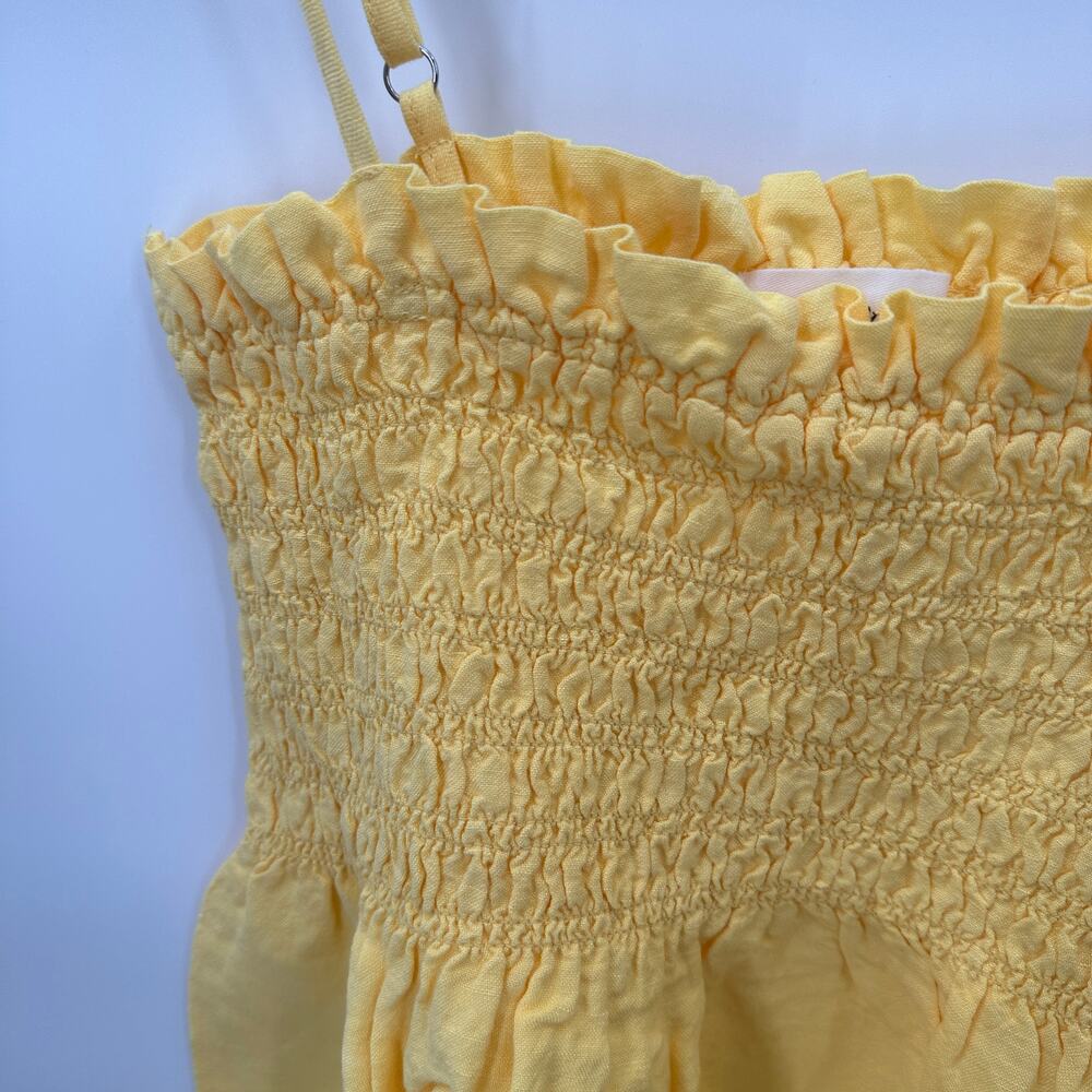 EVEREVE Cloth & Stone NWT Smocked Linen Tank in Yellow // M - Picture 5 of 12
